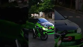 Darkness Meets Speed 💀 VW Polo x Kawasaki Ninja 400 | Street Beast Reel #Shorts