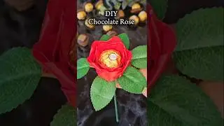 DIY Chocolate Rose | Chocolate Craft Idea | DIY Chocolate Decoration | Ribbon Craft Ideas #shorts