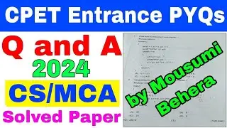 cpet msc computer science previous year question paper 2024//odisha pg entrance mca entrance pyqs...