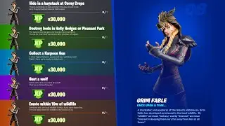 *NEW* NPC #8 Grim Fable Location & Punchcard! Full Challenge / Quest Guide [Fortnite Season 8]