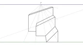 Ejercicio resuelto de perspectiva cónica frontal