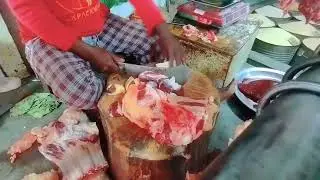 Live Meat Cutting skills Fastest butcher cutting in mirpur kazipara Dhaka Bangladesh