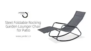 Jarder Steel Foldable Rocking Garden Lounger Chair for Patio