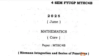 BSc 4th semester mathematics core major question paper Dibrugarh University MTHC4B 2025 @proysir