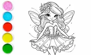 Cute Fairy Girl Drawing for kids, Painting & Coloring for kids, Toddlers | Let's Draw Together