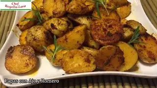 PAPAS AL HORNO CON AJO Y ROMERO, DELICIOSA RECETA!