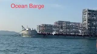 Cargo Flat Barge. Refinery modules sea transport. การขนส่งโครงสร้างโรงกลั่นน้ำมันทางเรือ