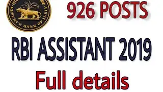 RBI ASSISTANT 2019 exam date / pattern /Salary/cutoff last year/vacancy/lpt details