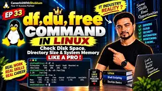 Linux Disk Space Commands Explained 🔍 df, du, free with Real Examples (Hindi)