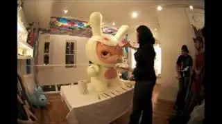 Live 4 foot dunny painting with Kathie Olivas