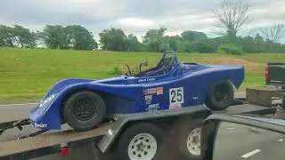 Mini Prototype Race Car on car trailer on I495 South - LeMans Style Open Racecar - June 11th, 2021