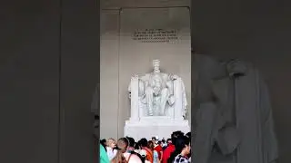 Tourists in Lincoln memorial #travel #memorial #lincoln #usa #free #indian #pride #america
