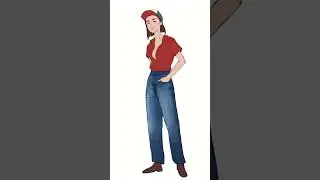 Trucker girl drawing process not with Photoshop