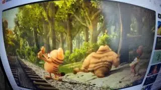 The Garfield Movie Garfield Vic and Odie are Waiting for a Train