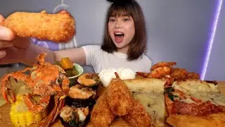 LEFT OVER FOOD MUKBANG | CRAB, PIZZA, SAMGYUP BITES, TEMPURA, SIOPAO