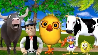 El Pollito Pio 3D | El Toro y el Tractor de la Granja de Zen&oacute;n el Pollito y el Tractor de la Granja