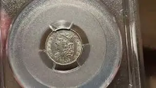 1835 LM-2 R4 Large Date Large 5 Capped Bust Half Dime, PCGS AU50