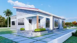 3 Bedroom Bungalow House | House Plan | exterior Interior Animation |11.9x13.4meters @katveldesigns