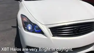 G37 Coupe w/Dual XBT (RGB) Multicolor Halos w/3Ch XBT Bluetooth Controller