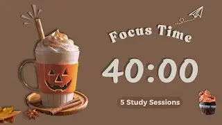 4-Hour 40/10 Pomodoro Timer | 🎃 Pumpkin Spice Latte Halloween Study 🍂 | Lofi Music | Deep Focus