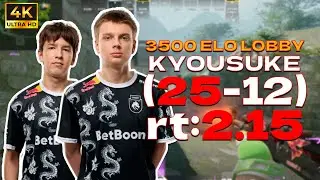 kyousuke (25-12) rt:2.15 w/Syph0- vs 3500 ELO LOBBY l EU FACEIT RANKED (ancient) | #cs2 #pov