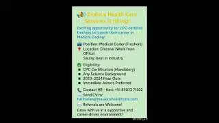 #Zealous_HealthCare#services#in_Hiring_Chenni🚩 location #contact_HR🥳
