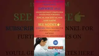 SMFWB 2025 ONLINE DV NOTICE#smfwb#smfwbee#paramedical#entranceexam#westbengal#medical#trending#like