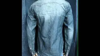 Camicia Jeans Uomo Slim Fit Manica Lunga