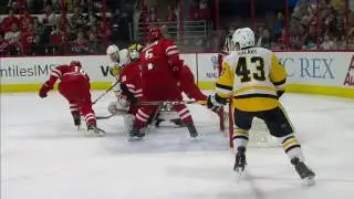 Crosby with a spinning no-look pass to set up Sheary for goal