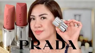 PRADA BEAUTY ~ Prada Lipstick in Soft Matte Formula and Hyper Matte / Swatches and Try On 💄✨