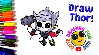 How to draw Thor | Simple and easy to follow #Thor #superhero #kids #art #avengers #marvelcomics