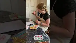 Prepping to Paint a rose #homeschoolart #feastofideas