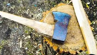 🪓 Old-School Lumberjack Trick! Replacing a Broken Axe Handle
