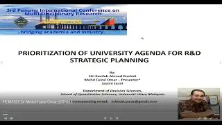Dr. Mohd Faizal Omar - Prioritization of University Agenda for R&D Strategic Planning