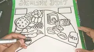 National Nutrition week poster Drawing| world food day drawing| healthy diet chart drawing|food chat