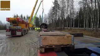 111220   Holstad Kulvert   Timelapse r&oslash;r l&oslash;ftes p&aring; transport tralle inkl forberedelser