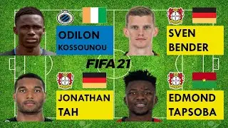 Odilon Kossounou vs Sven Bender vs Jonathan Tah vs Tapsoba(Kossounou joins Leverkusen)FIFA21 compare