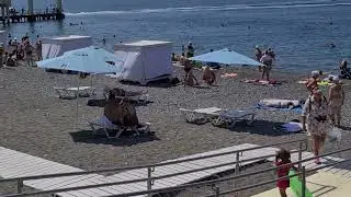 #Адлер 1сентября утро пляже"Чайка", полдень - пляж"Огонёк"!Жара 38°!