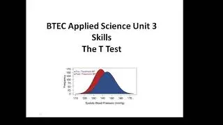 BTEC Applied Science: Skills The T Test