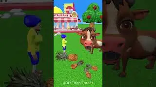 Scary Teacher Feed Pineapple 🍍 to Funny Cow 🐄 #cartoon  #shorts #scaryteacher3d #funny #comedy
