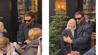 ATENDİENDO A FANS EN LA PUERTA DEL HOTEL EN MADRİD CAN YAMAN 