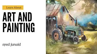 How to Paint a Vintage Tractor | Farm Landscape Tutorial | part 4 #Art #Painting #drawing