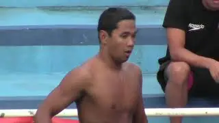 Jessie Lacuna new record in men's 100m butterfly at UAAP 81 Swimming Championship