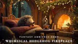 Whimsical Hedgehog Fireplace 🦔 Cozy Ambience with ASMR Sounds for Study & Calm