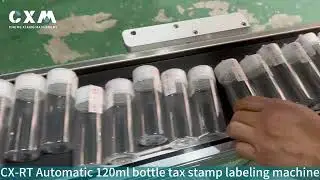 CX-RT Hot melt adhesive 120ml chubby bottle tax stamp bottle labeling machine #taxstamp