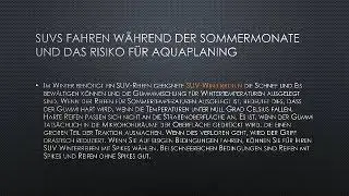 SUVs fahren w&auml;hrend der Sommermonate und das Risiko f&uuml;r Aquaplaning