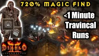 720% mf Werebear Druid doing Travincal sub 1 Minute Runs - Diablo 2 Resurrected