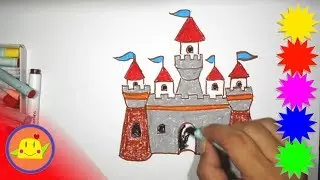 How To Draw And Color a Castle | Kids' Art