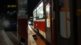 Odjezd tramvaje T6A5 ze zast&aacute;vky Novoměstsk&aacute; Radnice #tram #tatra #t6 #t6a5 #tramvaj