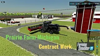 FS22 Prairie Farm Michigan Harvesting Oats For A Contract Using Courseplay